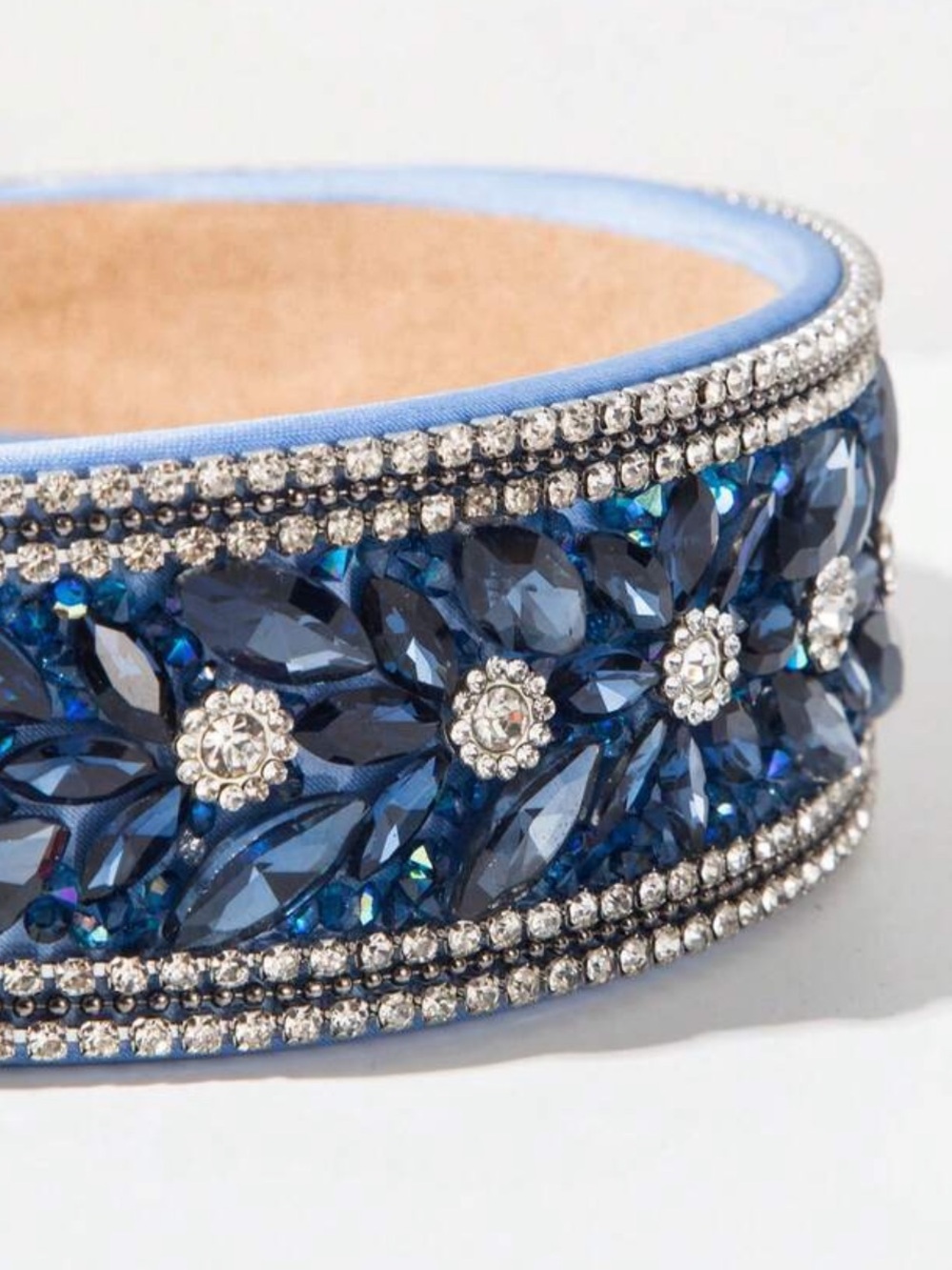 Embellished Blue Crystal Headband - Picture 3 of 10